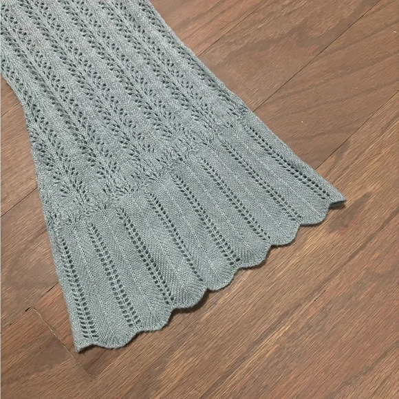 Cabi Dresden Light Blue Pointelle Knit Sweater Cardigan Duster. Medium #813 - Picture 4 of 8